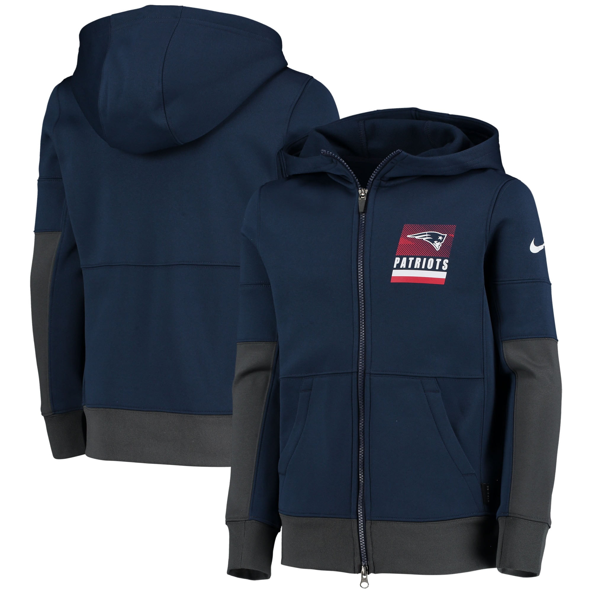 New England Patriots Fan Hoodie Fleece zip up Coat winter Jacket warm Sweatshirt 