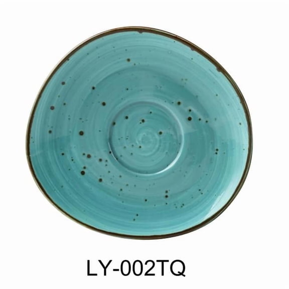 Yanco LY-002TQ Lyon Collection 6.5 in. Saucer, Turquoise - Reactive Glaze - Pack of 36