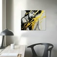 thumbnail image 3 of COMIO Black Gold and White Abstract Canvas Wall Art Gray and Gold Marble Artwork Black Marble Poster Abstract Painting Lines Yellow Canvas Black and Gold Marble Print Gold Foil Pictures 16x12inch, 3 of 4