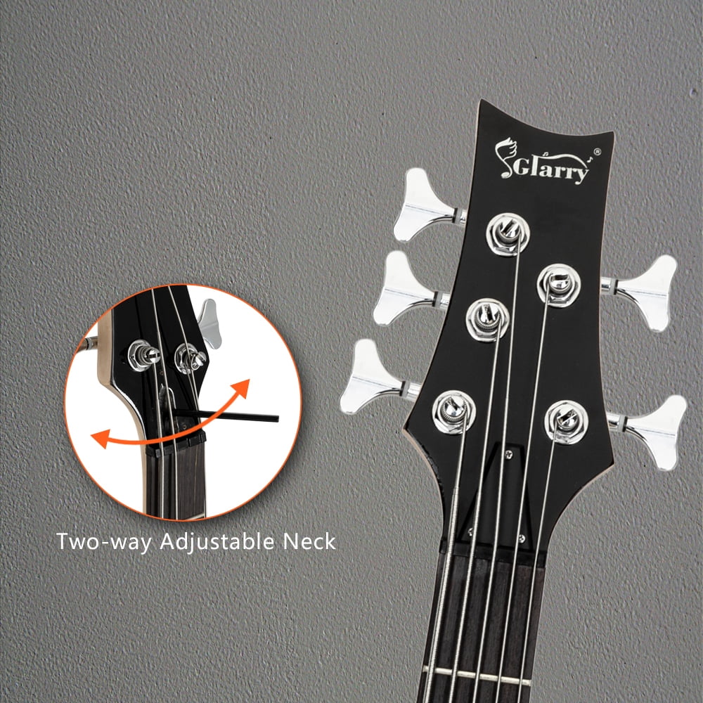 Tcbosik 5 String Electric Bass Guitar with Bag, Strap, Pick and Wrench Tool, Beginner Set for Adults, Natural
