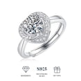 thumbnail image 2 of Adjustable 1 Carat Moissanite Ring 925 Sterling Silver Wedding Band For Women, Suitable For Banquet Party Official Occasion, Holiday Valentine's Day Proposal Engagement Wedding Gift, 2 of 9