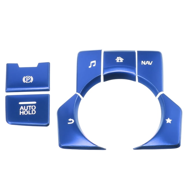 Unique Bargains Car Center Console Gear Panel Multi-Media Handbrake Switch Cover para Mazda CX-5 17-20 Azul (Juego de 7)