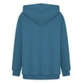 thumbnail image 5 of HAOTAGS Women Solid Basic Loose Hoodie Sweatshirt Long Sleeve Kangaroo Pocket Blouse Top Sky Blue Size XL, 5 of 5