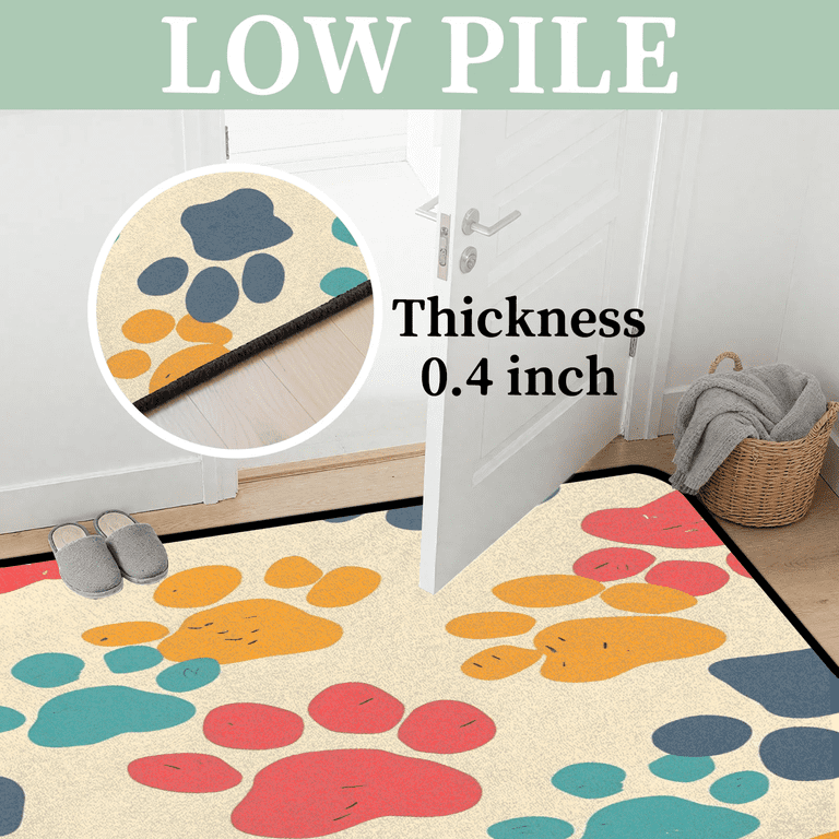 ラグ・カーペット Pixel Paw Pat Rug Paw Print Rug – Washable Pet