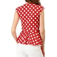 thumbnail image 6 of MODA NOVA Junior's V Neck Sleeveless Self Tie Wrap Front Dotted Top, 6 of 6