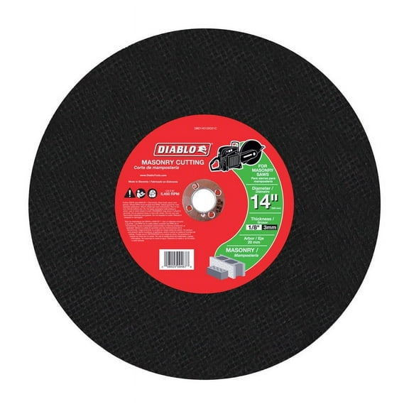 Diablo 14 in. Dia. x 20 mm Aluminum Oxide Masonry Cut-Off Disc 1 pk