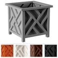 thumbnail image 2 of Pure Garden 14.75-Inch Outdoor Lattice Planter Box Plant Pot 2-Pack, Gray, 2 of 7