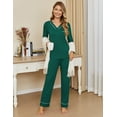 thumbnail image 4 of Ekouaer Women's Pajamas Sets 2 piece PJs V Neck Long Sleeve Sleepwear Comfy Pants Loungewear with Pocket, 4 of 6