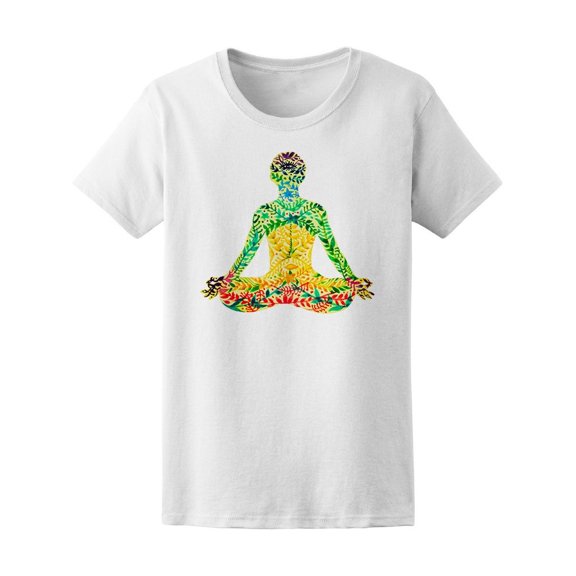 Floral Pattern Chakra Silhouette Tee Women's -Image by Shutterstock