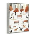 thumbnail image 3 of Stupell Industries Autumn City Park Dogs Animals Painting Gray Framed Art Print Wall Art, 16 x 20, 3 of 8