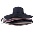 thumbnail image 6 of Floppy Foldable Ladies Women Straw Beach Sun Hat Summer Travel Wide Brim Cap-Beige, 6 of 7