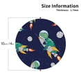 thumbnail image 2 of Lsque Astronaut Dinosaur and Space Pattern 4" Drink Coasters Set of 4, PVC Leather Absorbent Coasters, Table Coaster Set Decorative Coffee Cup Coasters Housewarming Gift -Round Shape, 2 of 6