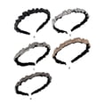thumbnail image 2 of Diademas con diamantes de imitación ajustables, plisadas gruesas, accesorios de moda para el cabello, aros, diademas, tocados para mujeres y Ropa, zapatos y accesorios Miscelánea color acero Minnieouse AP010737-05, 2 of 6