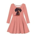 thumbnail image 4 of DISNIMO Girls Dachshund Dress Kids Pink Long Sleeve Dress for Girls 3-4 Casual Midi Dress Girls Fall Skater Dress for Girls Swing Dress Long Sleeve Dress for Children School Dress Child Soft, 4 of 6