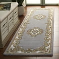 thumbnail image 2 of SAFAVIEH Aubusson Albus Medallion Runner Rug, Grey/Ivory, 2'3" x 8', 2 of 6