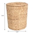 thumbnail image 4 of happimess Nora Coastal Bohemian Handwoven Water Hyacinth 5.7-Gallon Tapered Round Wicker Waste Basket with Lid, Natural (Set of 2), 4 of 5