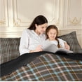 thumbnail image 4 of Manfei Retro Grid Twin Comforter Sets,Classic Plaid Bedding Set,Brown Blue Pink,Black Reversible,2pcs,1 Comforter and 1 Pillowcase,2pcs,1 Comforter and 1 Pillowcase, 4 of 7
