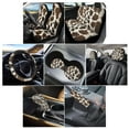 thumbnail image 2 of Renewold Black Brown Cow Print Car Seat Cover 11 Pieces Full Set with Auto Steering Wheel Cover Car Coasters Shift Knob Handbrake Protector Auto Headrest Cover Auto Accessories Universal Fits, 2 of 7