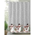 thumbnail image 2 of Grey Christmas Long Shower Curtain Set, Waterproof Shower Curtains for Bathroom, Snowman Snowflake Xmas Tree Ball Elk Washable Fabric Cloth Bath Curtain for Bathtub Decoration with Hooks 72x84 Inches, 2 of 6
