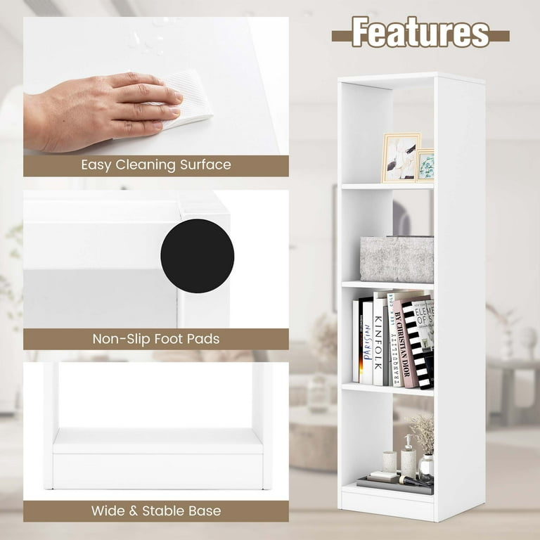 Costway 1PC 56'' Tall Bookcase, Freestanding Bookshelf with Costway 1PC 56'' Tall Bookcase, Freestanding Bookshelf with
