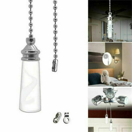 

Bathroom Ceiling Light Switch Pull Cord String Crystal Handle Decor w/Connector