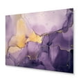 thumbnail image 2 of Designart "Ink Clouds of Purple and Gold Marble I" Fractals Metal Art Living Room, 2 of 5