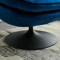thumbnail image 3 of Velvet Swivel Accent Chair with Ottoman Set, Modern Lounge Chair with Footrest, Comfy Armchair with 360 Degree Swiveling for Living Room, Bedroom, Reading Room, Home Office, Metal Base Frame, Blue, 3 of 7