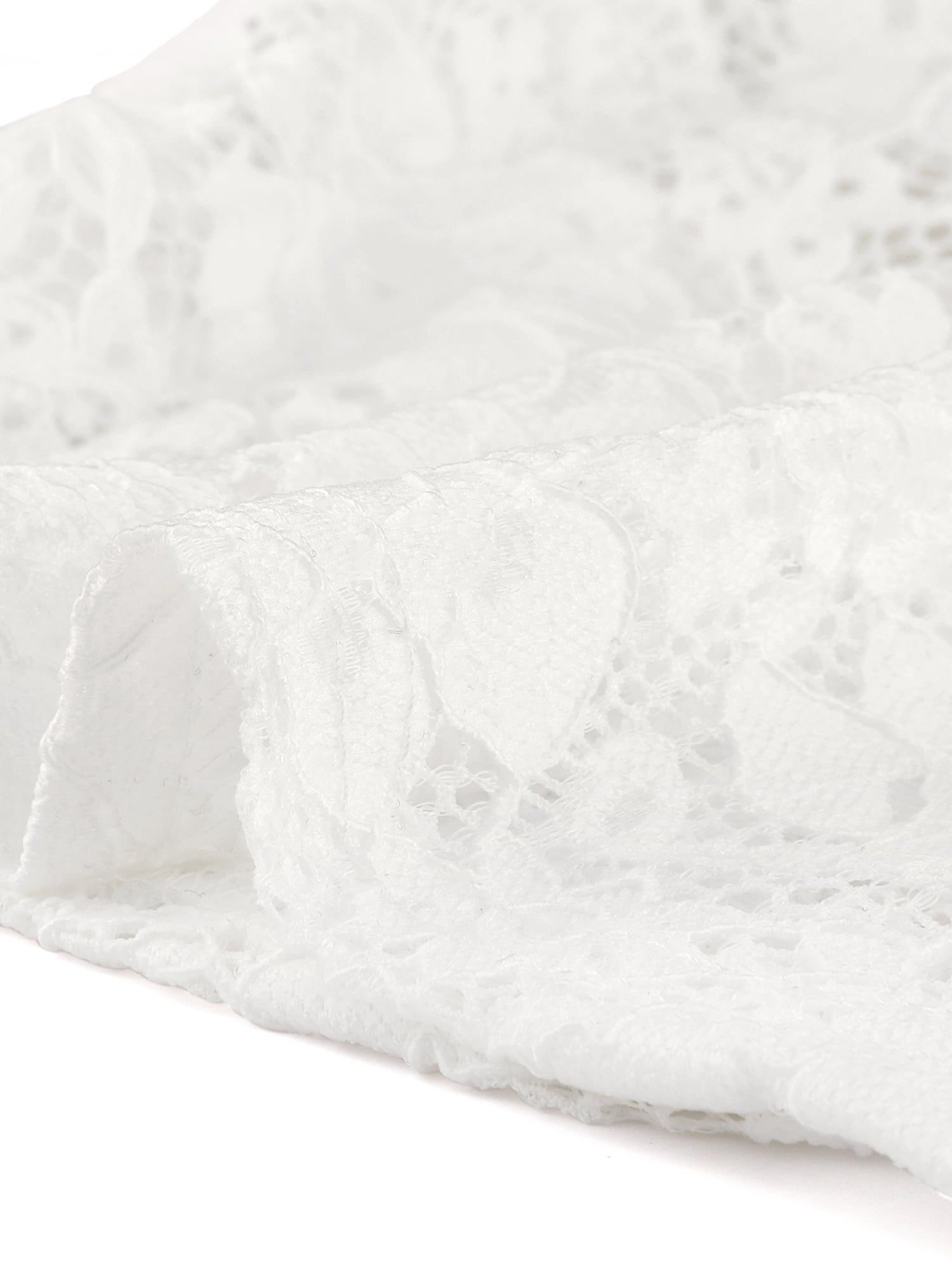 DARING DIVA Bell Sleeves Floral Lace Cardigan Cropped Shrug Tops L White
