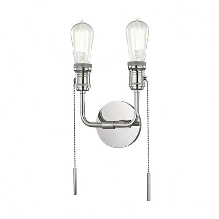 

-Two Light Wall Sconce in Style-7.5 inches Wide By 12.25 inches High-Polished Nickel Finish Bailey Street Home 735-Bel-2692777