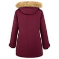 thumbnail image 2 of Soularge Women's Plus Size Winter Coat Windproof Puffer Jacket Warm Winter Parka Jacket Red 1X, 2 of 7