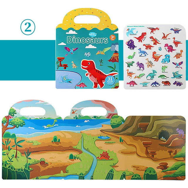 Dvkptbk Children Stickers Reusable Sticker Book Children's Stickers Activity Books Children's Guide Stickers Kids Learning Educational Toy Sticker Toys Books