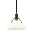 thumbnail image 2 of Orwell 1-Light Pendant in Matte Black with Opal Glass, 2 of 3