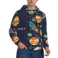 thumbnail image 2 of Lsque Space Pattern Casual Men's Hoodie,Hooded Sweatshirt with Kangaroo Pocket,Pullover Hoodie-Large, 2 of 7