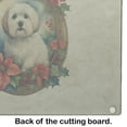 thumbnail image 3 of Coton De Tulear Christmas Flowers Glass Cutting Board 12 in x 15 in, 3 of 5
