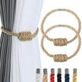 thumbnail image 3 of QIANJIA 2Pack Magnetic Curtain Tiebacks – Bohemian Style Handmade Woven Tie-Backs for Drapes,Elegant Exquisite Knot Holdbacks,Outdoor Boho & Modern Home Decor -Red, 3 of 3