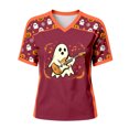 thumbnail image 5 of Yuncity Womens T Shirts Halloween Ghosts Graphic Print V Neck Tees Summer Fall Baseball Short Sleeve T-Shirts Casual Relaxed Fit Holiday Tops Size Xxl, 5 of 5