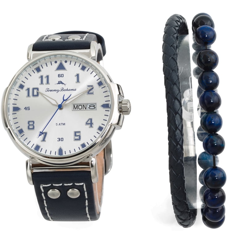 Splash! Blue Leather Snap Closure Cuff Band Analog Watch Jones New York Women main image 4