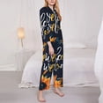thumbnail image 3 of Salouo Sunflower Welcome A Pattern Women's Pajamas Set Long Sleeve Button Down Sleepwear Soft Pj Lounge Sets for women 2 Piece Pjs Set with Long Pants-Small, 3 of 7