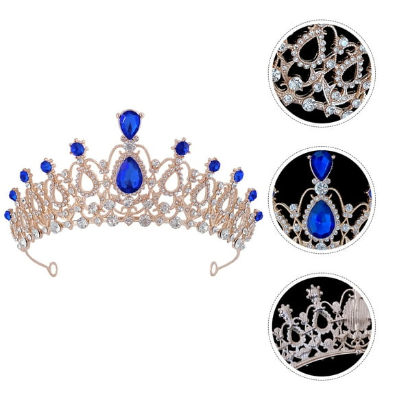 GAXIRE Tiara Dark Blue Photo Prop 1Set 5.1X5.1X2.4In