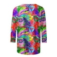 thumbnail image 5 of QATAINLAV Carnival Costume 3/4 Sleeve Spring Shirt Daily Tee Mask Print Blouse Mardi Gras Round Neck 2025 Tee Dressy Tunic Multicolor XXL, 5 of 6