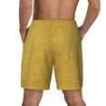 thumbnail image 4 of Gaeub Gold Shiny Mens Swim Trunks Stretch Beach Shorts Quick Dry for Men Swim Shorts Swimwear with Pockets- X-Large, 4 of 9