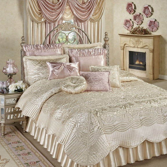 Prima Quilted Bedding and Accent Pillows Available in 5 Gemtone Colors to Mix and Match Pearl Coverlet Set King