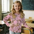 thumbnail image 4 of Garronmavis Cute Pink Camo Girls Long Sleeve T-Shirts Size 11-12 Comfortable Camo Forest Girls Basic Tees Blouses Stylish Kids Basic Soft Long Sleeve Tees Top Soft Fall Winter Clothes, 4 of 7