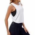 thumbnail image 2 of Built in Bra Tank Tops for Women BWASD Adjustabl Double Lined Casual Sleeveless Top Padded Shelf Bra Camisole Workout Outdoor Sport Tops Summer S-XXL White, 2 of 7