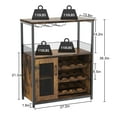 thumbnail image 2 of Wine Bar Cabinet with Wine Rack and Glass Holder, Modern Wine Cabinet with Mesh Door, Industrial Sideboard Buffet Cabinet for Home Bar, 2 of 9