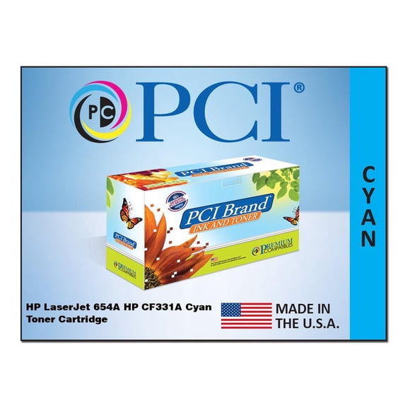 PCI Brand - Cyan - compatible - toner cartridge (alternative for: HP 654A, HP CF331A) - TAA Compliant - for HP Color LaserJet Enterprise M651; Color LaserJet Managed M651