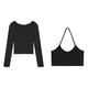 thumbnail image 2 of Tops ajustados de manga larga, tops de 2 piezas, tops de tres piezas con cuello halter, verdadera excelencia, 2 of 9
