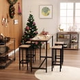 thumbnail image 4 of ODK 25.6 Inch Height Wooden Counter Seat Barstool, Rustic Brown (2 Set), 4 of 6