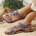 thumbnail image 3 of Womens Sandals Flat Heel Open Toe Casual Versatile Summer Trendy Solid Color Ankle Strap Women Footwear Causal Summer Dressy Beach Shoes for Women Multicolor 7, 3 of 8