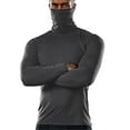 thumbnail image 1 of Men T Shirts Solid Color Sports High Neck Long Sleeved Winter Sports Base Grey Graphic Fall Tees size XXL, 1 of 3